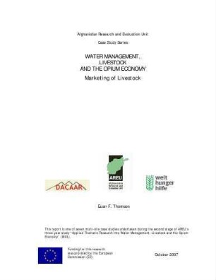 Water management, livestock and the Opium economy : marketing of livestock