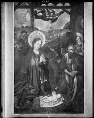 Kippenheim Gartenstraße 1 - Evangelische Friedensgemeine Kippenheim (ehemals Sankt Mauritius Kirche) Linker Seitenaltar Gemälde Christi Geburt (Anfang 16. Jahrhundert)