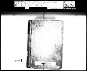 Alte Aufschrift: "Meysnisch Copial [Meißnisches Kopial]"