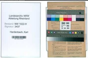 Entnazifizierung Karl Hardenbach , geb. 13.07.1903 (Postbeamter)