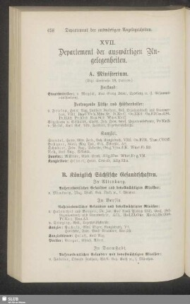 XVII. Departement der auswärtigen Angelegenheiten