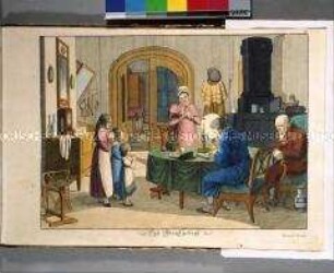 Kinder-Bilder zur Unterhaltung und mündlichen Belehrung. 1. Heft für Mädchen, Blatt 12: Das Abendgebet