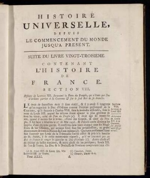 Suite du Livre Vingt-Troisieme. Contenant L´Histoire de France.