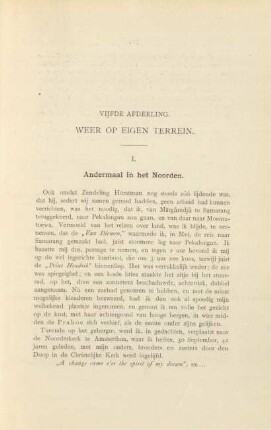 I. Andermaal in het noorden