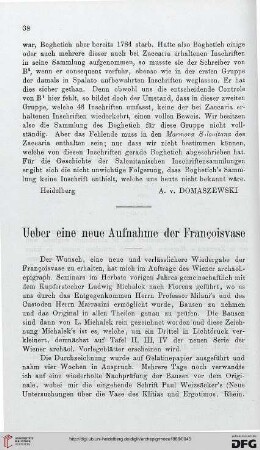 12: Ueber eine neue Aufnahme der Françoisvase