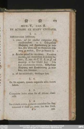Cap. II[I]. De Actione Ex Statu Civitatis.