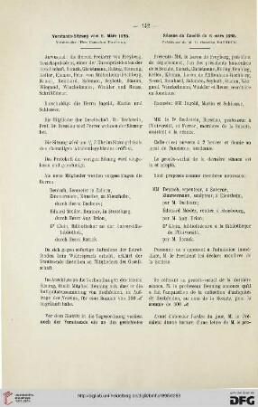 Vorstands-Sitzung vom 6. März 1895 / Séance du Comité du 6 mars 1895