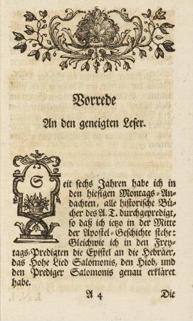 Vorrede An den geneigten Leser
