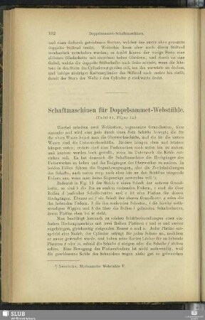 Schaftmaschinen für Doppelsammet-Webstühle