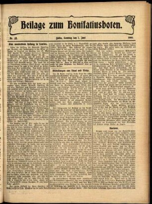 Zweite Ausgabe vom Sonntag, den 07. Juni 1908.