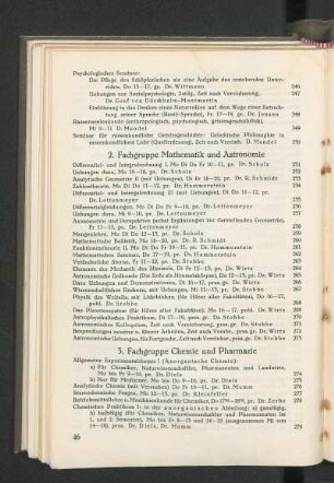 2. Fachgruppe Mathematik und Astronomie