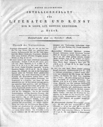Chronik der Universitäten.
