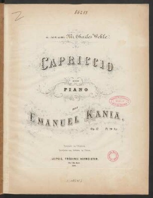 Capriccio pour piano op. 12