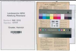 Entnazifizierung Heinrich Grueter , geb. 01.03.1902 (Schaffner)