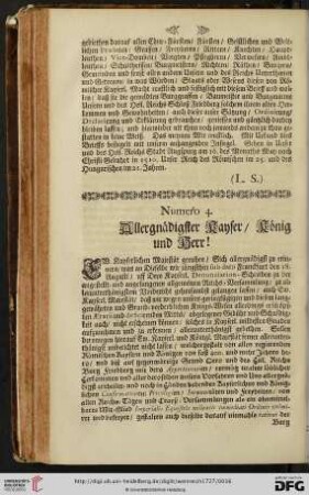Numero 4: Allergnädigster Kayser / König und Herr !