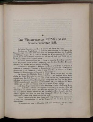 X. Das Wintersemester 1827/28 und das Sommersemester 1828