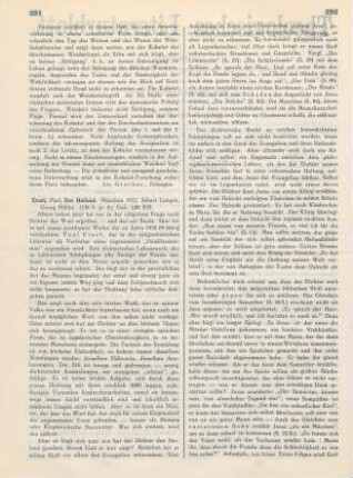 291-293 [Rezension] Ernst, Paul, Der Heiland