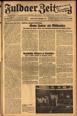 Ausgabe vom Freitag, den 18. November 1938.