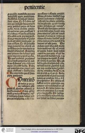De contritione que est prima pars penitentie.