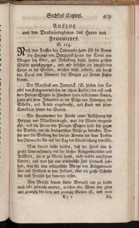Auszug aus den Denkwürdigkeiten des Herrn von Feuquieres. S. 154