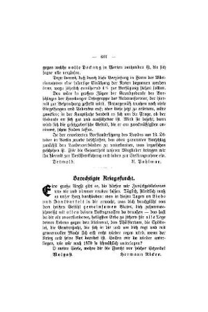 Berechtigte Kriegsfurcht