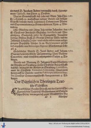 Der Bäpstischen Theologen Teutsche Schrifften.