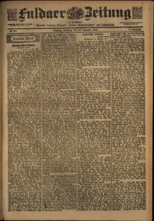 Zweite Ausgabe vom Samstag, den 13. Dezember 1902.