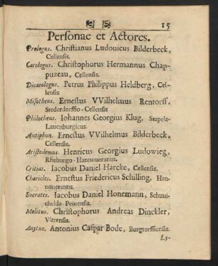 Personae et Actores.