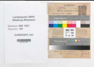 Entnazifizierung Leo Junkersdorf , geb. 07.05.1907 (Brandmeister)