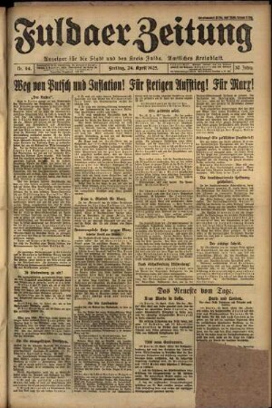 Ausgabe vom Freitag, den 24. April 1925.