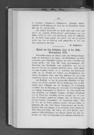 Streit um den Leichnam eines in der Bille Ertrunkenen 1771.