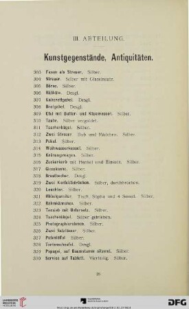 Kunstgegenstände, Antiquitäten (Nr. 303-514)