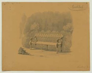 Eiserne Gartenbank Monatskonkurrenz Juli 1852: Perspektivische Ansicht