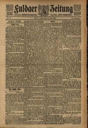 Erste Ausgabe vom Dienstag, den 30. Juni 1908.