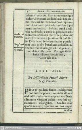 Sect. XIII. De Distinctione Peccati Mortalis & Venialis