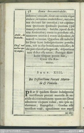 Sect. XIII. De Distinctione Peccati Mortalis & Venialis