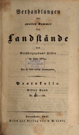 Verhandlungen der Zweiten Kammer der Landstände des Großherzogthums Hessen. Protokolle. 1844/47,11 (1847)