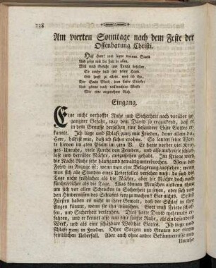 Am vierten Sonntage nach dem Feste der Offenbarung Christi