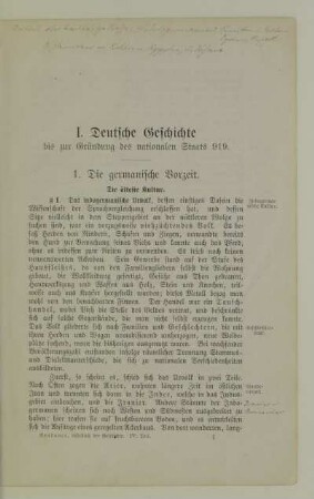 I. Deutsche Geschichte bis zur Gründung des nationalen Staates 919