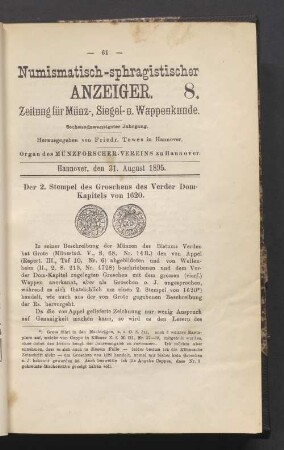 8. 31. August 1895