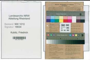 Entnazifizierung Friedrich Kubitz , geb. 14.07.1875 (Fahrmeister)