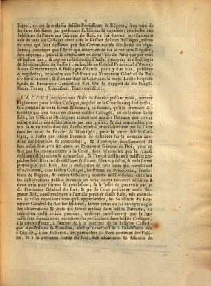 Extrait Des Registres Du Parlement : Du 25 Février 1763.