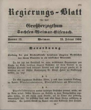 Nr. 12 : 25. Februar 1854
