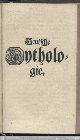 Teutsche Mythologie