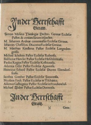In der Herrschafft Graitz.
