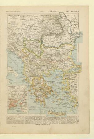 Péninsule des Balkans Carte politique, Constantinople et environs