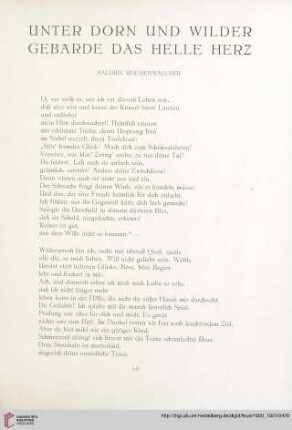 2: Unter Dorn und wilder Gebärde das helle Herz