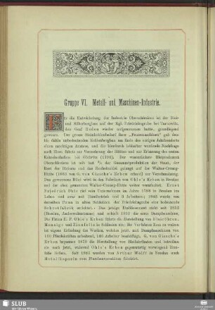 Gruppe VI. Metall- und Maschinen-Industrie