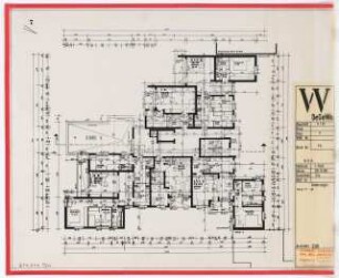 Wohnungsbau, Stadtsanierung Wedding Abschnitt II/VI, Demminerstraße, Ruppiner Straße, Berlin: Haus 7 Grundriss 6. Obergeschoss Blattnummer 73, 1:100