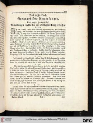 Das erste Hauptstück. Anmerkungen, welche die alte Erdbeschreibung betreffen